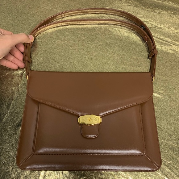 Esquire Collection Vintage Rare Shoulder Bag Women’s Brown Leather Purse - Picture 1 of 14